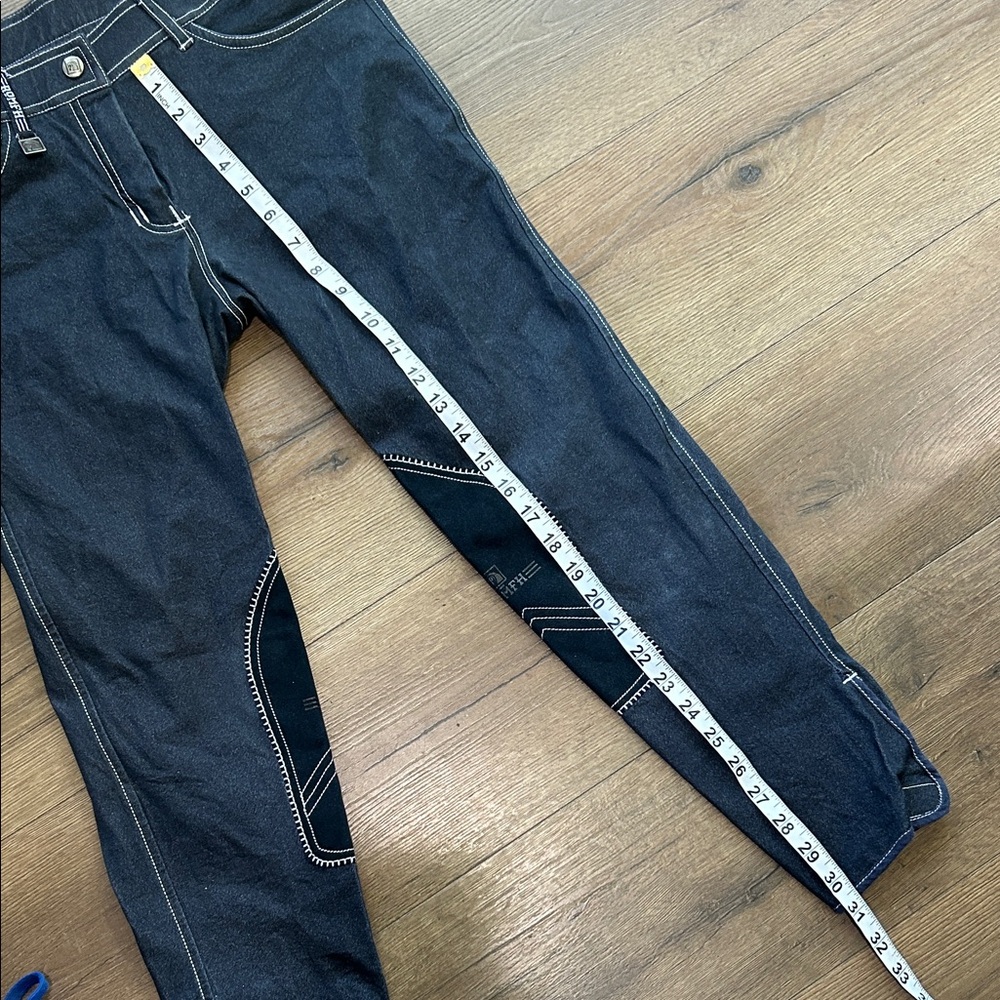 Romfh Black Straight Horse Riding Jeans with Contrast Stitching !! Size 30 - Picture 2 of 11